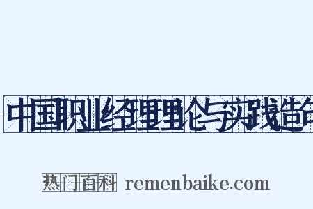 中国职业经理理论与实践造句是什么意思的图片